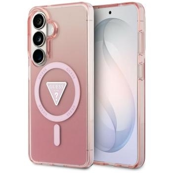 Markowy Hard Case Guess IML Gradient Triangle MagSafe Samsung Galaxy S26 Różowy