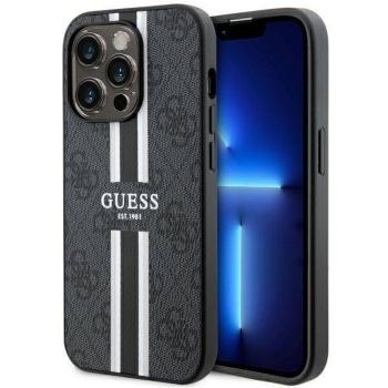 Markowy Hard Case Guess 4G Printed Stripes Apple iPhone 14 Pro Max Czarny