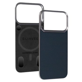 Markowy Armor Case Liavec Carbon Layer Magsafe Aramid Fiber Cover Apple iPhone 17 Pro Niebieski
