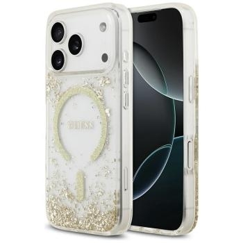 Markowy Hard Case Guess Resin Bottom Glitter Apple iPhone 17 Pro Złoty
