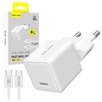 Ładowarka sieciowa Blavec BC-10 - Typ C - PD 25W 3A z kablem Typ C na Typ C Biały