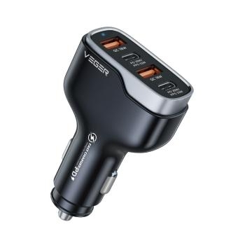 Ładowarka samochodowa VEGER 2 x USB A + 2 x Typ C PD QC 3A 66W Czarny