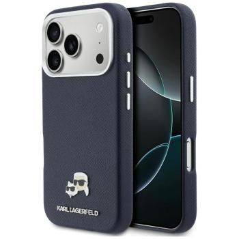 Markowy Hard Case Karl Lagerfeld PU FW W  K&C Head Pin Apple iPhone 17 Pro Niebieski