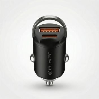 Ładowarka samochodowa USB + Typ C Blavec BS-02B Aero QC 3.0 18W PD 30W Czarny