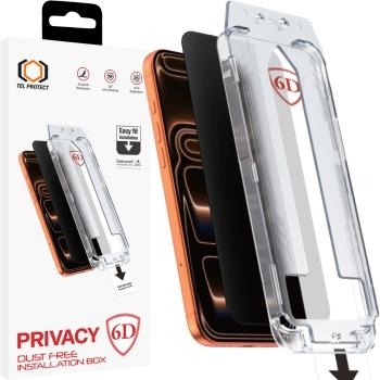 Szkło Hartowane 6D Full Glue Dust-Free Easy Fit Privacy Apple iPhone 17 Pro Czarny