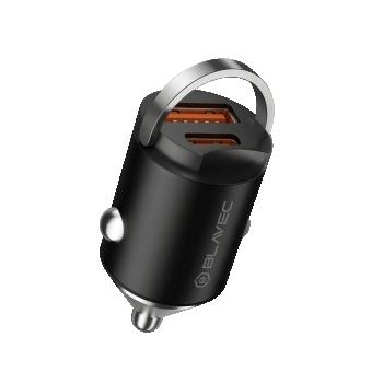 Ładowarka samochodowa USB + Typ C Blavec BS-02B-C Aero QC 3.0 18W PD 30W z kablem Typ C na Typ C Czarny