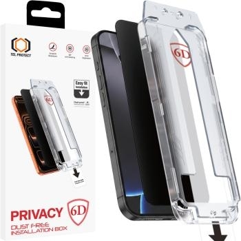 Szkło Hartowane 6D Full Glue Dust-Free Easy Fit Privacy Apple iPhone 17 Pro Max Czarny - 2 sztuki