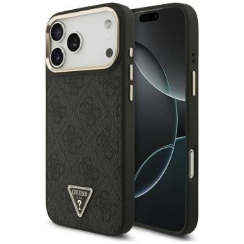 Markowy Hard Case Guess 4G PU W  Triangle Logo Apple iPhone 17 Pro Max Złoty/Czarny