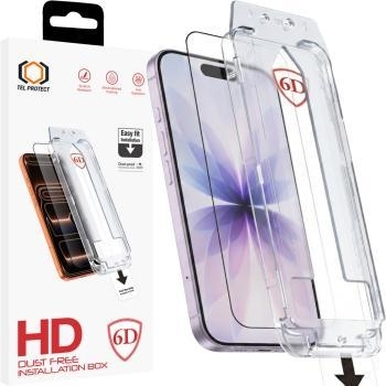 Szkło Hartowane 6D Dust-Free Easy Fit Full Glue Apple iPhone 17 Pro Max Czarny