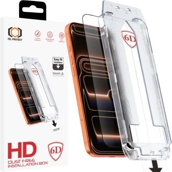 Szkło Hartowane 6D Full Glue Dust-Free Easy Fit Apple iPhone 16 Czarny