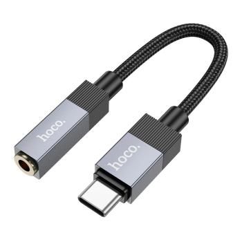 Adapter AUX Typ C (męski) do Jack 3,5 mm (żeński) Hoco UPA32C Czarny