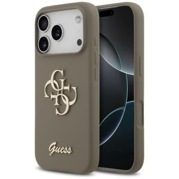 Markowy Hard Case Guess Silicone Big 4G Script Apple iPhone 17 Pro Brązowy