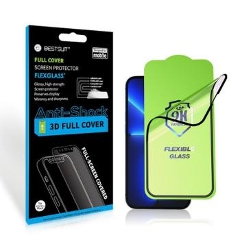 Szkło Hybrydowe 5D Full Glue Bestsuit Flexible Apple iPhone 15 Pro Czarny