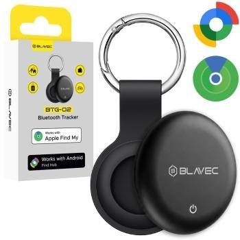 Lokalizator GPS Tag Blavec BTG-02 Bluetooth Tracker Dual Apple & Android + Etui brelok Czarny