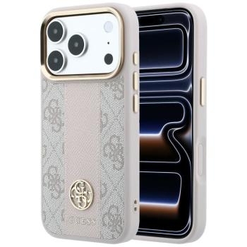 Markowy Hard Case Guess Stripe Round and Classic Logos 4G z MagSafe Apple iPhone 18 Pro / 17 Pro Różowy