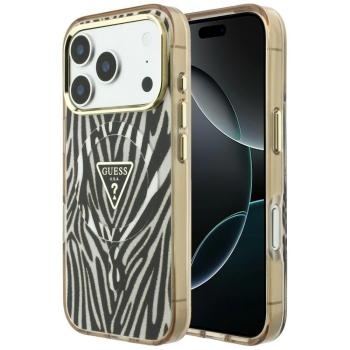 Etui Guess IML Zebra Glitter Triangle Logo MagSafe iPhone 17 Pro / 18 Pro - zﾳote 214431 - 3666339655266
