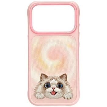 Markowy Hard Case Nimmy Big Eyed Lying Ragdoll Cat z MagSafe Apple iPhone 18 Pro / 17 Pro Różowy