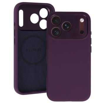 Markowy Hard Case Liavec Silk Shield Case with Metal Camera Frame Apple iPhone 18 Pro / 17 Pro Burgundowy