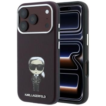 Markowy Hard Case Karl Lagerfeld Smooth Ikonik Sketch z MagSafe Apple iPhone 18 Pro / 17 Pro Burgundowy