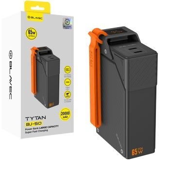 Power Bank 20000mAh 2x Typ C Blavec BJ-50 Tytan 65W Czarny