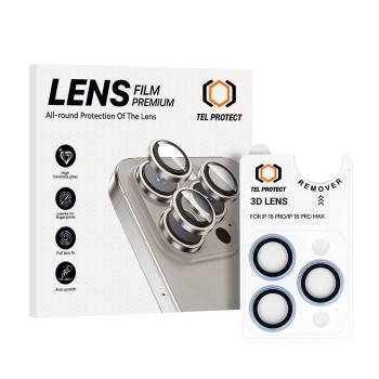 Szkło Hartowane na aparat Tel Protect 3D Lens Apple iPhone 18 Pro / 18 Pro Max Jasny Niebieski (obiektyw 3 sztuki)