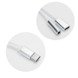 Adapter Audio Typ C - Jack 3,5mm + Ładowanie Biały - 186857