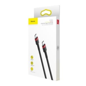 Kabel USB Typ C / USB Typ C Baseus Cafule PD 2.0 60W 3A QC 3.0 2m Czerwony/Czarny - 141882
