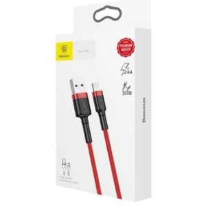 Kabel iPhone Lightning Baseus Cafule 2,4A 1m Czerwony - 142482