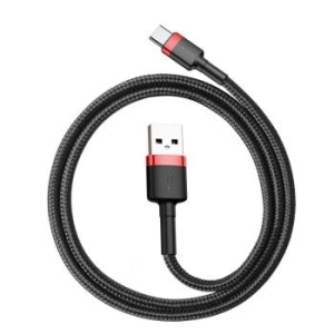 Kabel USB Typ C Baseus Cafule 3A 0,5m Czerwony/Czarny - 143660