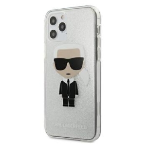 Markowy Hard Case Karl Lagerfeld Iconik Glitter Apple iPhone 12 Pro Max Różowy - 187078