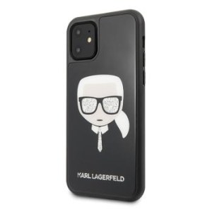 Markowy Hard Case Karl Lagerfeld Iconic Glitter Karl`s Head Apple iPhone 11 Czarny - 187081