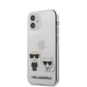 Markowy Hard Case Karl Lagerfeld Ikonik+Choupette Apple iPhone 12 Mini Przezroczysty - 187086