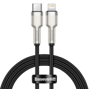 Kabel USB Typ C na Lightning Baseus Cafule Metal PD 20W 1m Czarny - 144601