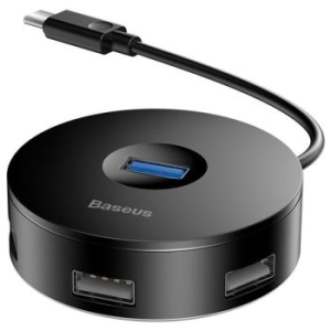 HUB Baseus adapter przejściówka Typ C na USB3.0 + 3x USB2.0 + Micro USB do MacBook / PC Szary - 146883