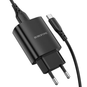 Ładowarka sieciowa USB Borofone BN1 Innovative 2,1A + Kabel USB Typ C Czarny - 147613
