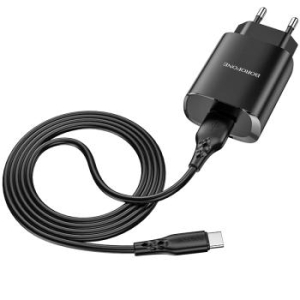 Ładowarka sieciowa USB Borofone BN1 Innovative 2,1A + Kabel USB Typ C Czarny - 147614