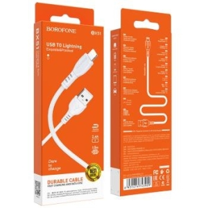 Kabel iPhone Lightning Borofone BX51 Triumph 2,4A 1m Biały - 147693