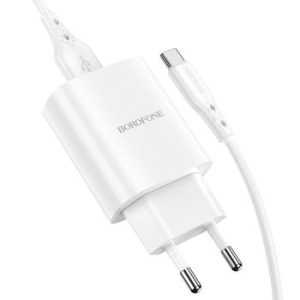 Ładowarka sieciowa USB Borofone BN1 Innovative 2,1A +  Kabel USB Typ C Biały - 147759
