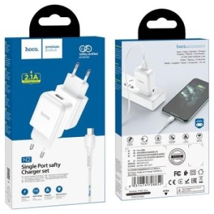 Ładowarka sieciowa USB Hoco 3A QC3.0 Fast Charge Special Single Port + Kabel Micro USB N3 Biały - 187405
