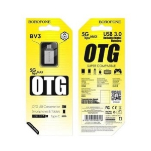 Adapter USB na Typ C Borofone BV3 OTG Srebrny - 147875