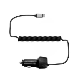 Ładowarka samochodowa Forcell Carbon USB QC 3.0 18W + Kabel USB Typ C 3.0 PD20W Czarny - 187424
