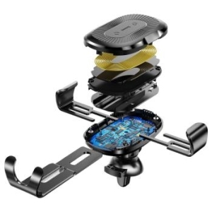 Uchwyt nawiew Grawitacyjny z ładowaniem indukcyjnym Baseus Czarny - 147931