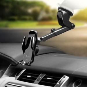 Uchwyt do szyby z ładowaniem indukcyjnym automatyczny + adapt. magnetyczne FORCELL HS1 Qi 15W Czarny - 148866