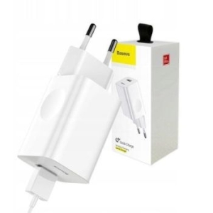 Ładowarka sieciowa Baseus USB QC 3.0 24W 3A Biały - 149258
