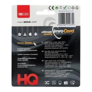 Karta Pamięci Imro Micro SD 16GB z adapterem SD - KLASA 10 UHS - 135054