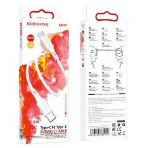 Kabel USB Typ C na USB Typ C Borofone BX80 Succeed 60W 3A 1m Biały - 152010