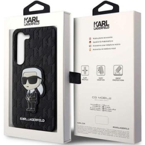 Markowy Hard Case Karl Lagerfeld Saffiano Monogram Ikonik Samsung Galaxy S23 Czarny - 154256