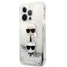 Markowy Hard Case Karl Lagerfeld Liquid Glitter Karl&Choupette Apple iPhone 13 Pro Max Przezroczysty - 154339