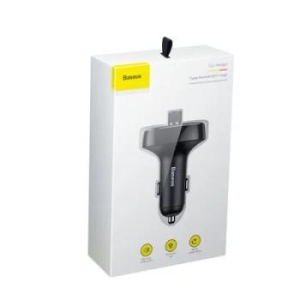 Transmiter FM Bluetooth Baseus MP3 z ładowarką samochodową 2 x USB 3,4A S-09 Czarny - 155361