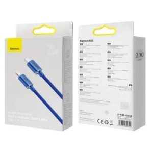 Kabel USB Typ C do iPhone Lightning Baseus PD20W Power Delivery Crystal Shine 2m Niebieski - 155534